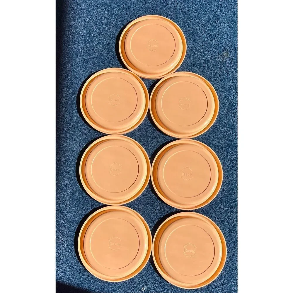 7 Side Plate Kasen Peter Pan Indiana Peach Plastic Melmac Melamine Mid Century
